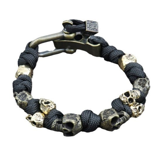 💀 Stylish Skull Premium Paracord-Armband – Handmade Edition